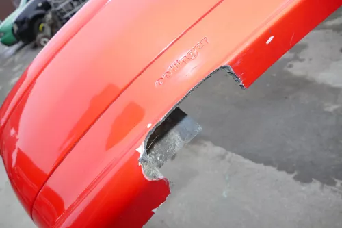 VW Bora Limousine Stoßstange hinten Heckstoßstange rot LP3G Oettinger Heckansatz (103950)