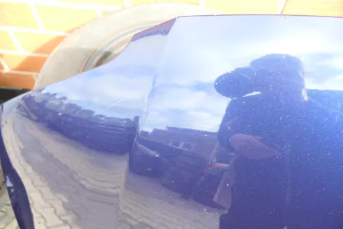 VW Passat 3BG Motorhaube Klappe vorne vorn Haube blau LB5N  4-5 kleine Delle/Beu (107669)