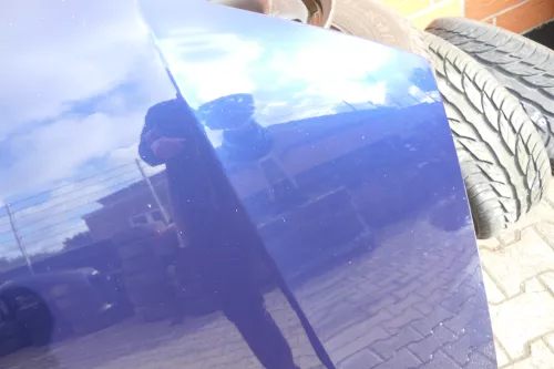 VW Passat 3BG Motorhaube Klappe vorne vorn Haube blau LB5N  4-5 kleine Delle/Beu (107669)