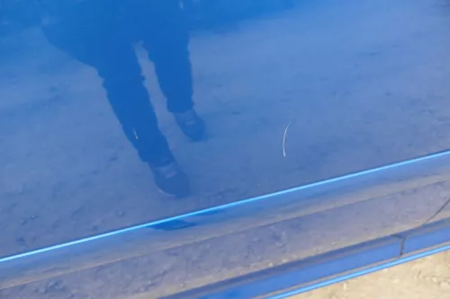 VW Touran 1T Tür hinten rechts blau LA5X mit Scheibe, sonst OHNE Anbauteile (107902)