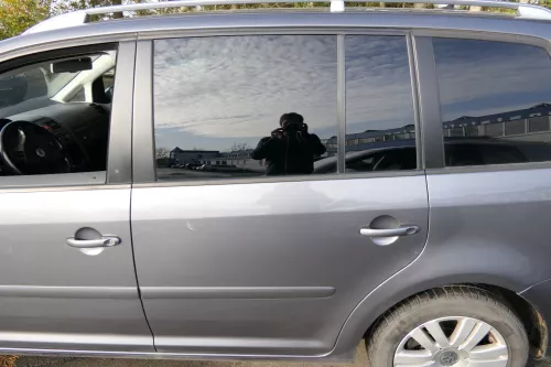 VW Touran 1T 1T3 Tür hinten links grau LD7X mit Scheibe