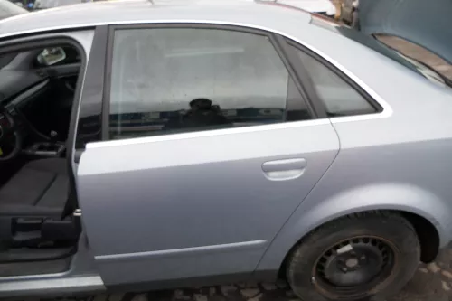 Audi A4 B6 8E Limosuine Tür hinten links silber grau blau LY7R mit Scheibe