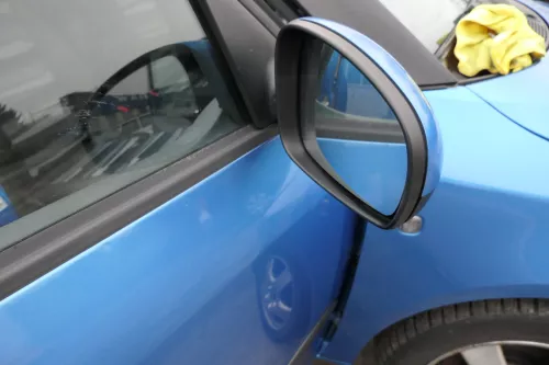 Skoda Roomster elektrischer Spiegel Außenspiegel rechts Glas original blau LF5S