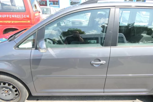 VW Touran 1T 1T3 Tür vorne links Fahrertür grau LD7X  - OHNE Anbauteile