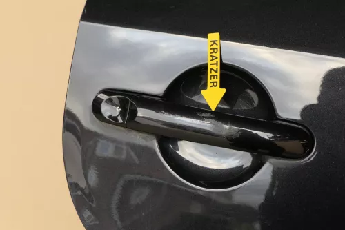 VW Touran 1T 1T3 Tür hinten rechts schwarz LC9Z mit Scheibe Dellen! (118060)