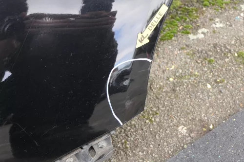VW Passat 3C Kotflügel vorne links schwarz L041 3C0821021 original - Delle (118142)