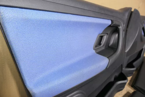 4 x Skoda Fabia 5J Stufenheck Türverkleidung Verkleidung Tür vorne hinten blau (118449)