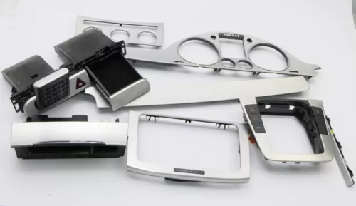 VW Passat 3C Mittelkonsole Verkleidung um Navi Klappe Abdeckung Dekor silber Pas (119459)