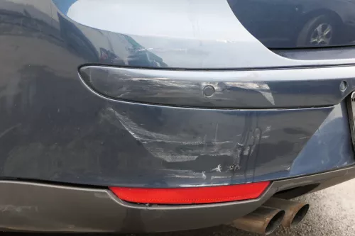 Seat Altea 5P XL Stoßstange hinten Heckstoßstange Stoßfänger blau grau LS5Y PDC (122804)