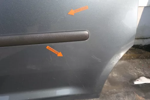 VW Caddy 3 2k Beifahrertür Tür hinten links grau LD7U Scheibe Schiebetür