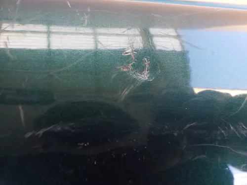 VW Polo 6N Stoßstange hinten Oberteil der 2-geteilte Heckstoßstange grün LC6P me (123787)