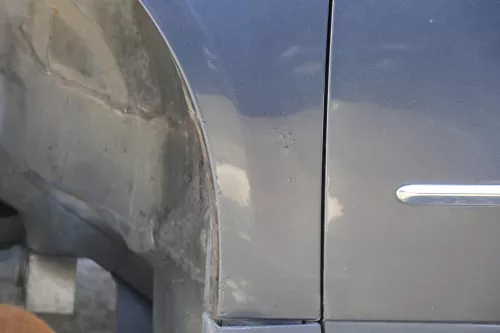 VW Passat 3C Kotflügel vorne links grau blau LC5F 3C0821021 - Rost (125002)