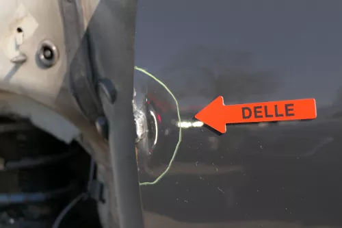 VW Fox 5Z Tür vorne links Fahrertür grau LI7F - Delle! (125200)