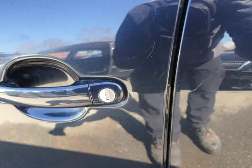 Audi A2 8Z Tür nu das Türblatt vorne links blau LZ5Q - ohne Anbauteile (125841)