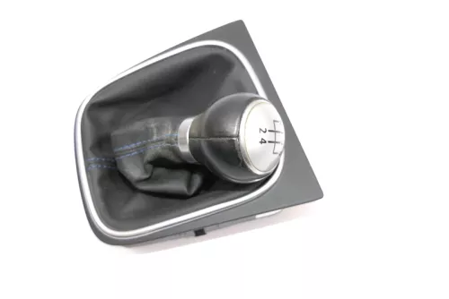 VW Golf 5 Schaltknauf Schaltsack Schaltung Schaltknüppel 5-Gang blaue Nähte (127063)