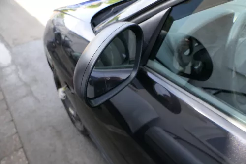 Seat Ibiza 6L mechanischer mechanisc manuell Spiegel Außenspiegel links schwarz (127711)