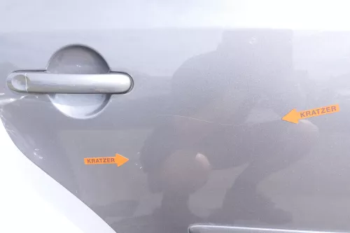 VW Touran 1T 1T3 Tür hinten rechts grau LD7X + Scheibe Platinum grey (128433)