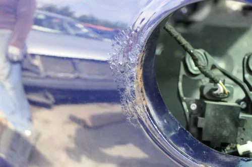 VW Golf 5 V Heckklappe hinten Kofferraumklappe mit Scheibe blau LD5Q Spoiler (129116)