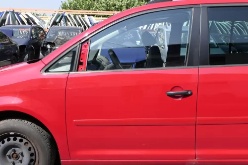 VW Touran 1T 1T3 Tür vorne links Fahrertür rot LY3D Tornadorot - OHNE Anbauteile