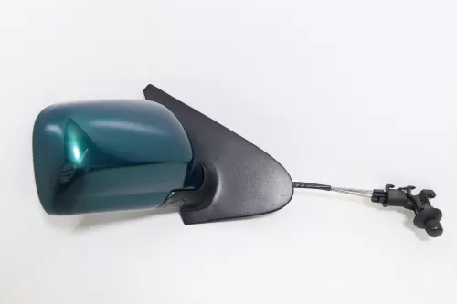 VW Polo 6N manueller mechanischer Spiegel Außenspiegel rechts Glas grün LC6P dra
