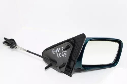 VW Polo 6N manueller mechanischer Spiegel Außenspiegel rechts Glas grün LC6P dra (143091)