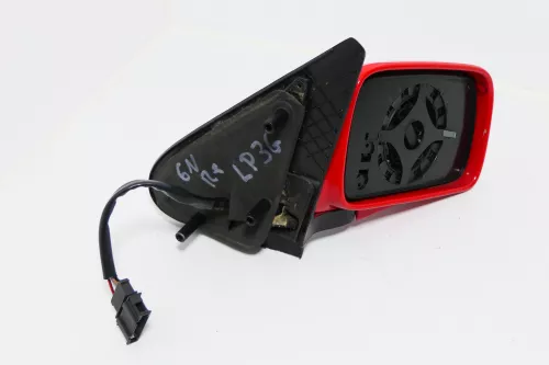 VW Polo 6N elektrischer Spiegel Außenspiegel rechts außen rot LP3G (143108)