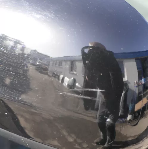 VW Lupo Arosa manueller Spiegel Außenspiegel links schwarz L041 uni mechanischer (143224)