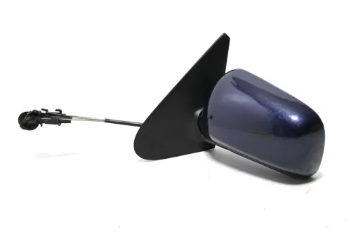 VW Polo 6N manueller manuell Spiegel Außenspiegel links mit Glas blau LN5Y (143255)