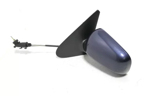 VW Polo 6N manueller manuell Spiegel Außenspiegel links mit Glas blau dunkelblau (143404)