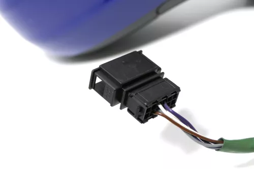 VW Polo 6N2 elektrischer Spiegel Außenspiegel rechts außen blau LA5C (143608)