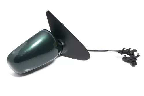 VW Polo 6N manueller mechanischer Spiegel Außenspiegel rechts Glas grün LC6M ddf (143615)