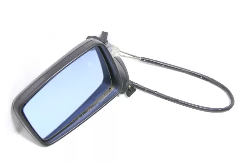 Audi 80 manueller manuell Spiegel Außenspiegel links mit Glas schwarz matt