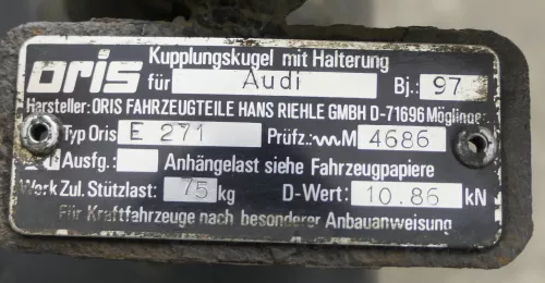 Audi A6 4A starr Anhängerkupplung Anhängekupplung 4A0092101A Oris E271 E 271 (143821)
