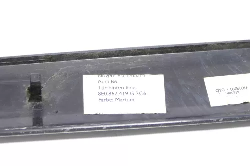 Audi A4 B6 8E B7 Leiste Zierleiste Tür hinten links blau maritim 8E0867419G 3C6 (146998)