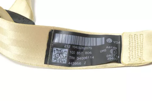 VW Eos 1F Gurt 1Q0857806 UHQ hinten rechts beige besch (148243)