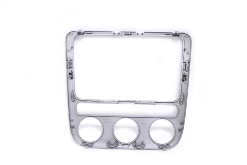 VW Eos 1F Mittelkonsole Verkleidung um Radio Klappe Abdeckung Dekor silber chrom (148248)