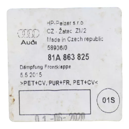 Q2 Dämpfung Motorhaube Dämmung Motorhaubendämmung  NEU ORIGINAL (149409)