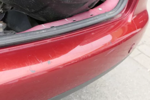 VW Touran 1T Stoßstange hinten Heckstoßstange Stoßfänger rot braun LA3W (150595)