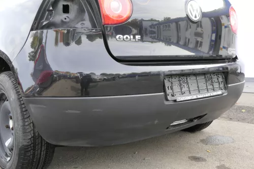 VW Golf 5 1K Limousine Stoßstange hinten Heckstoßstange schwarz LC9Z AHK auschni (150693)