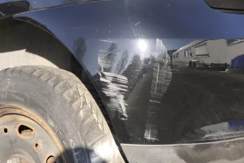 VW Fox 5Z Stoßstange hinten Stoßfänger schwarz L041 uni Heckstoßstange (151742)