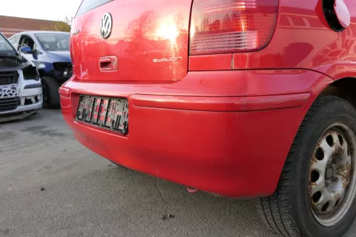 VW Polo 6N2 Stoßstange hinten Heckstoßstange Stoßfänger rot LP3G flash (151820)
