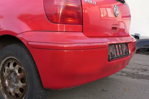 VW Polo 6N2 Stoßstange hinten Heckstoßstange Stoßfänger rot LP3G flash (151820)