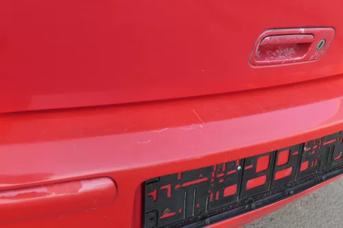 VW Polo 6N2 Stoßstange hinten Heckstoßstange Stoßfänger rot LP3G flash (151820)