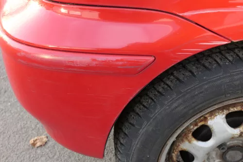 VW Polo 6N2 Stoßstange hinten Heckstoßstange Stoßfänger rot LP3G flash (151820)