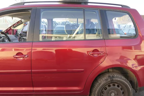 VW Touran 1T 1T3 Tür hinten links rot braun LA3W red spice mit Scheibe