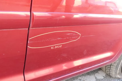 VW Touran 1T 1T3 Tür hinten links rot braun LA3W red spice mit Scheibe (152451)