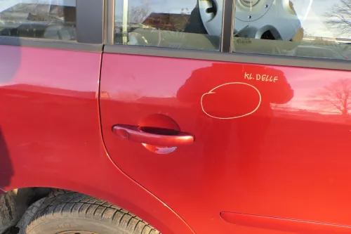 VW Touran 1T 1T3 Tür hinten rechts rot braun LA3W red sp mit Scheibe (152452)