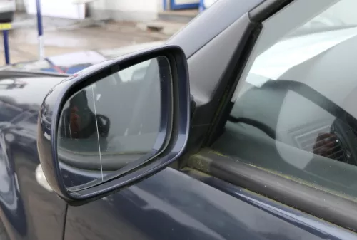 VW Golf 4 Bora elektrischer Spiegel vorne links Außenspiegel blau grau LC5F blue (152773)