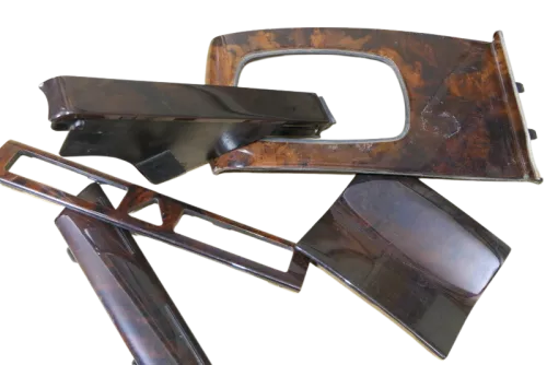 Audi A6 4B C5 Verkleidung Klappe Abdeckung Dekor Holz Optik Nußbaumwurzelholz um (154338)