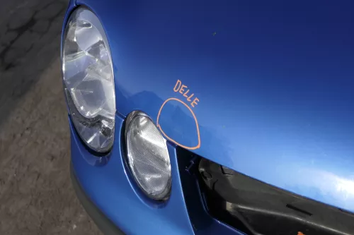 VW Polo 9N Motorhaube Klappe vorne blau LA5M bisca.Bj.2004 (154954)